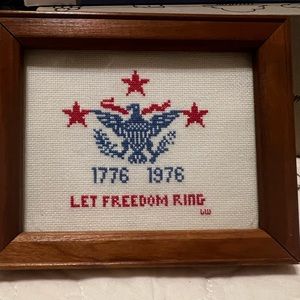 Vintage needle point in frame